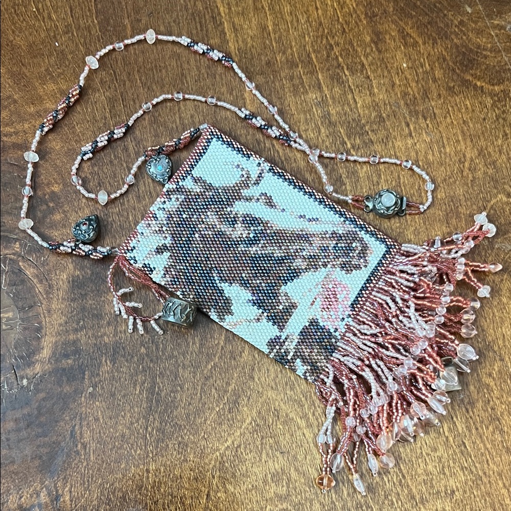Vintage Beaded Fringe Tiny Purse